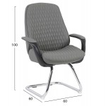 ΚΑΡΕΚΛΑ ΕΠΙΣΚΕΠΤΗ VELUM-s HM1235.10 ΓΚΡΙ PU--ΒΑΣΗ ΧΡΩΜΙΟΥ 71x60x100Υεκ.