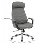 ΚΑΡΕΚΛΑ ΓΡΑΦΕΙΟΥ PREMIUM VELUM HM1233.10 ΓΚΡΙ PU--ΒΑΣΗ ΧΡΩΜΙΟΥ 71x69x116-122Υεκ.