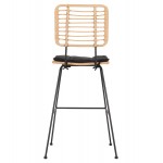 ΣΚΑΜΠΟ ΜΠΑΡ ALLEGRA HM5455.11 ΜΕΤΑΛΛΟ&ΜΑΞΙΛΑΡΙ ΜΑΥΡΟ-WICKER ΜΠΕΖ 56x59x116,5Υεκ.