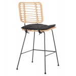 ΣΚΑΜΠΟ ΜΕΣ.ΥΨΟΥΣ ALLEGRA HM5644.11 ΜΕΤΑΛΛΟ&ΜΑΞΙΛΑΡΙ ΜΑΥΡΟ-WICKER ΜΠΕΖ 53x56x107Υεκ.