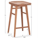 ΣΚΑΜΠΟ ΜΠΑΡ BOLMAR HM18108 ΞΥΛΟ ΤΕΑΚ ΣΕ ΦΥΣΙΚΟ 40.5x44x74Υεκ.