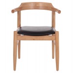 ΠΟΛΥΘΡΟΝΑ CERSEI HM9946.01 RUBBERWOOD ΣΕ LIGHT OAK & PU ΣΕ ΜΑΥΡΟ 57x53x72Υεκ