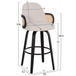 ΣΚΑΜΠΟ ΜΠΑΡ ΠΕΡΙΣΤΡΕΦΟΜΕΝΟ BECKER HM18251.02 PLYWOOD ΜΑΥΡΟ--ΕΚΡΟΥ ΥΦΑΣΜΑ 50x52x100Υ