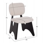 ΚΑΡΕΚΛΑ ΤΡΑΠΕΖΑΡΙΑΣ BELLISI HM18248.02 ΕΚΡΟΥ ΥΦΑΣΜΑ-PLYWOOD ΣΕ ΜΑΥΡΟ 53x56x78Υεκ.