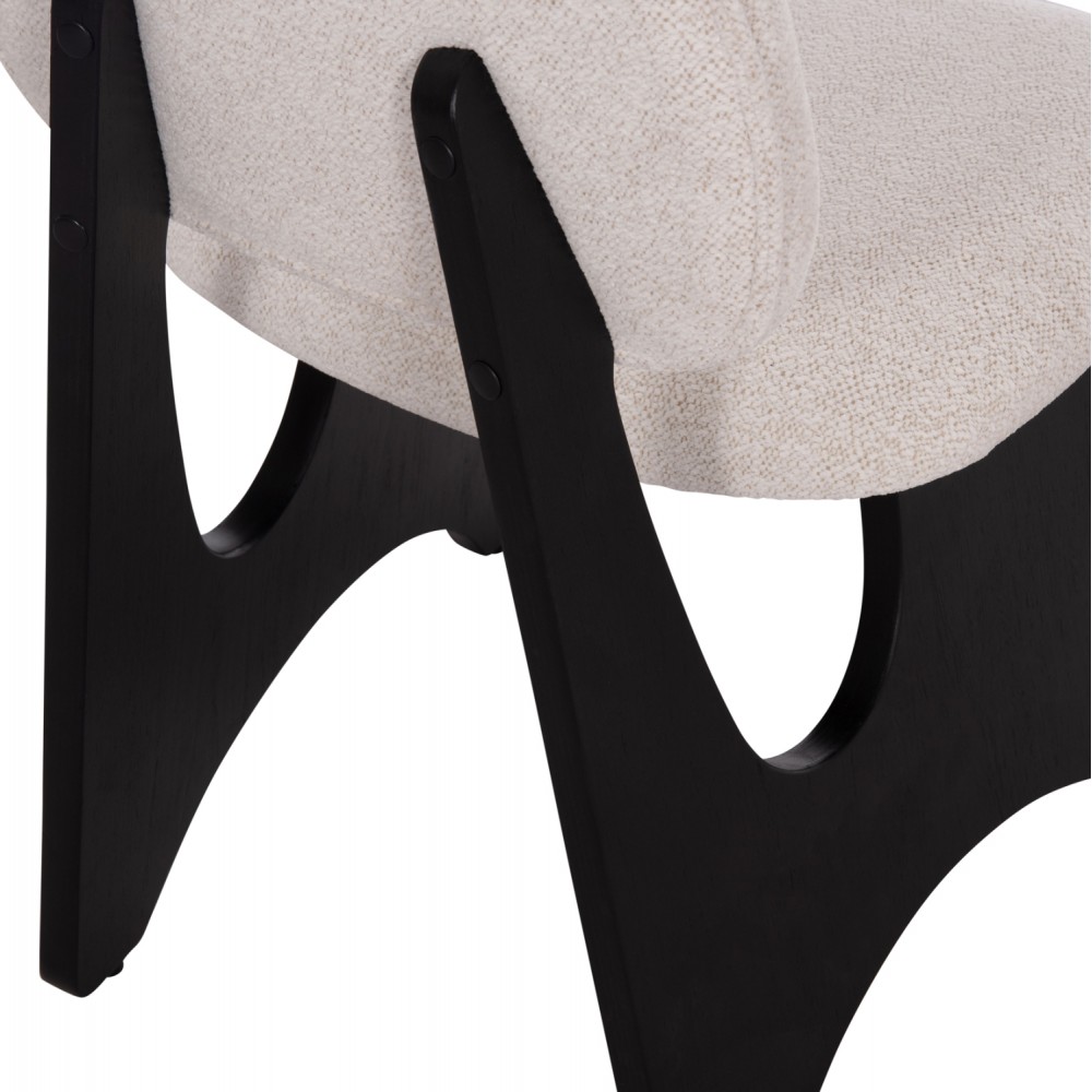 ΚΑΡΕΚΛΑ ΤΡΑΠΕΖΑΡΙΑΣ BELLISI HM18248.02 ΕΚΡΟΥ ΥΦΑΣΜΑ-PLYWOOD ΣΕ ΜΑΥΡΟ 53x56x78Υεκ.