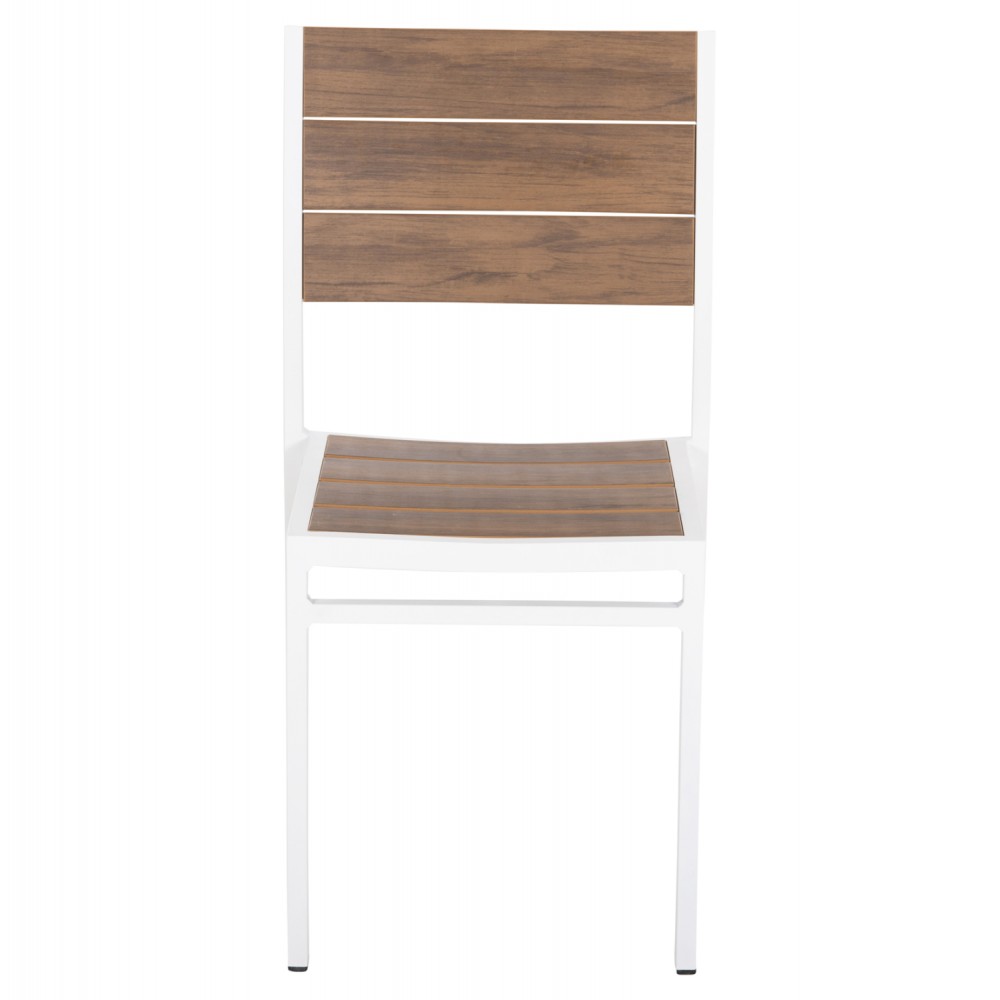 ΚΑΡΕΚΛΑ ΑΛΟΥΜΙΝΙΟΥ SAGA HM6063.01 ΛΕΥΚΗ ΜΕ POLYWOOD 46x52x86Υεκ.