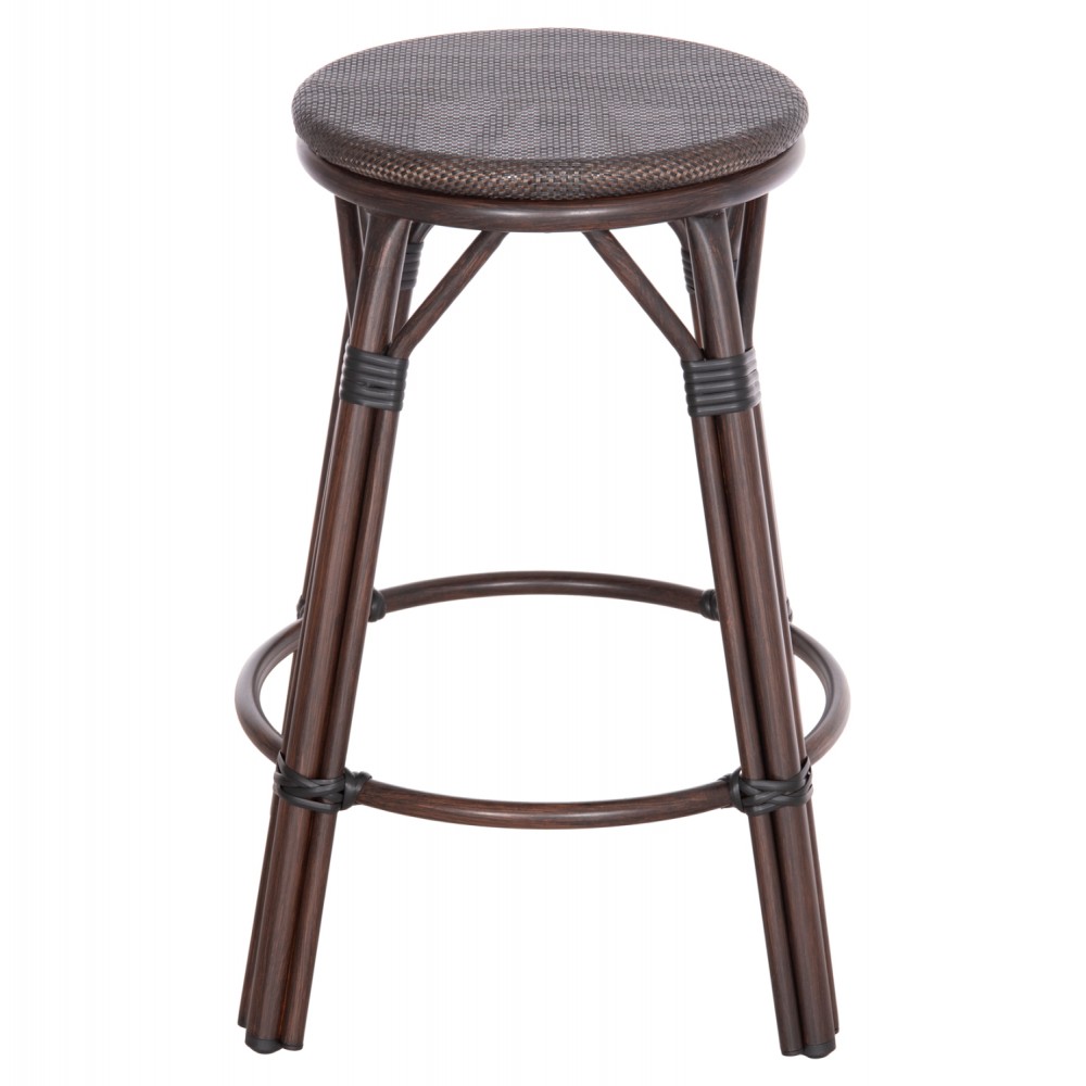ΣΚΑΜΠΟ ΑΛΟΥΜΙΝΙΟΥ ΜΕΣ.ΥΨΟΥΣ CHINO HM6286.01 BAMBOO LOOK & TEXTILENE ΚΑΦΕ 43x43x65Υεκ