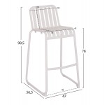 ΣΚΑΜΠΟ ΜΠΑΡ ΑΛΟΥΜΙΝΙΟΥ RACHEL HM6341.02 ΛΕΥΚΟ 47x56,5x98,5Υεκ.