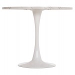 ΤΡΑΠΕΖΙ ΤΡΑΠΕΖΑΡΙΑΣ ROLLO HM9421.11 ΣΤΡΟΓΓΥΛΟ WHITE MARBLE Φ90x74Υεκ.