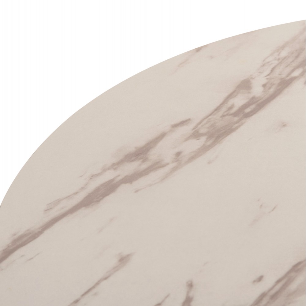 ΤΡΑΠΕΖΙ ΤΡΑΠΕΖΑΡΙΑΣ ROLLO HM9421.11 ΣΤΡΟΓΓΥΛΟ WHITE MARBLE Φ90x74Υεκ.