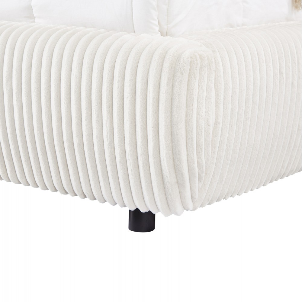 ΚΡΕΒΑΤΙ ΔΙΠΛΟ ΜΕ ΑΠΟΘ.ΧΩΡΟ KALLY HM729.03 ΜΠΕΖ FAUX FUR ΥΦΑΣΜΑ--ΣΤΡΩΜΑ 160x200εκ