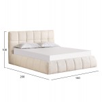 ΚΡΕΒΑΤΙ ΔΙΠΛΟ EDDY HM731.03 ΜΠΕΖ ΜΠΟΥΚΛΕ & ΑΠΟΘΗΚΕΥΤΙΚΟΣ ΧΩΡΟΣ ΓΙΑ  ΣΤΡΩΜΑ 160x200εκ