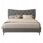 ΚΡΕΒΑΤΙ ΔΙΠΛΟ JILL HM737.01 ΥΦΑΣΜΑ ΣΕ ΓΚΡΙ--ΓΙΑ ΣΤΡΩΜΑ 160x200εκ.