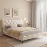 ΚΡΕΒΑΤΙ ΔΙΠΛΟ JILL HM737.03 ΥΦΑΣΜΑ ΣΕ ΜΠΕΖ--ΓΙΑ ΣΤΡΩΜΑ 160x200εκ.