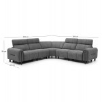 ΓΩΝΙΑΚΟΣ ΚΑΝΑΠΕΣ ΜΕ RECLINE ORACLE HM3290.01 ΓΚΡΙ ΥΦΑΣΜΑ 260x260x90(κάθισμα)x94Υεκ.