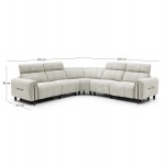 ΓΩΝΙΑΚΟΣ ΚΑΝΑΠΕΣ ΜΕ RECLINE ORACLE HM3290.02 ΜΠΕΖ ΥΦΑΣΜΑ 260x260x90(κάθισμα)x94Υεκ.