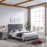 ΚΡΕΒΑΤΙ MILO ΜΕ ΑΠΟΘ.ΧΩΡΟ HM738.10 ΓΚΡΙ ΒΕΛΟΥΔΟ-- ΓΙΑ ΣΤΡΩΜΑ 140x200εκ