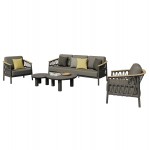 ΣΕΤ ΣΑΛΟΝΙ 5ΤΜΧ STREAM HM6426.01 ΑΝΘΡΑΚΙ ΑΛΟΥΜΙΝΙΟ-STRAP ΣΧΟΙΝΙ-OLEFIN