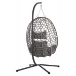 ΚΡΕΜΑΣΤΗ ΦΩΛΙΑ NESTA HM6468.01 ΓΚΡΙ ΜΕΤΑΛΛΟ & P.E.RATTAN 100x100x190Υεκ.