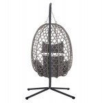 ΚΡΕΜΑΣΤΗ ΦΩΛΙΑ NESTA HM6468.01 ΓΚΡΙ ΜΕΤΑΛΛΟ & P.E.RATTAN 100x100x190Υεκ.