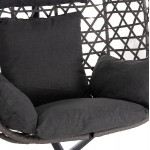 ΚΡΕΜΑΣΤΗ ΦΩΛΙΑ NESTA HM6468.01 ΓΚΡΙ ΜΕΤΑΛΛΟ & P.E.RATTAN 100x100x190Υεκ.