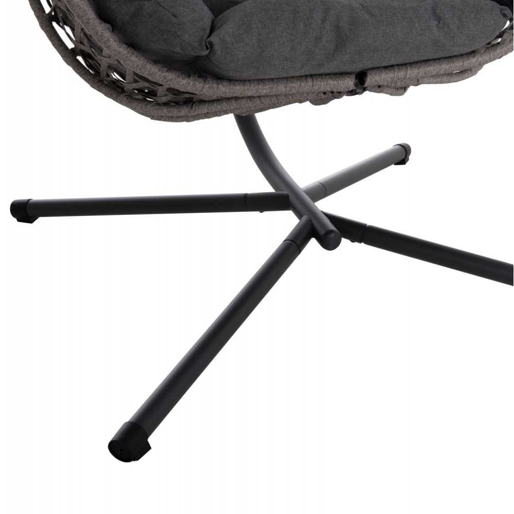 ΚΡΕΜΑΣΤΗ ΦΩΛΙΑ NESTA HM6468.01 ΓΚΡΙ ΜΕΤΑΛΛΟ & P.E.RATTAN 100x100x190Υεκ.