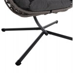 ΚΡΕΜΑΣΤΗ ΦΩΛΙΑ NESTA HM6468.01 ΓΚΡΙ ΜΕΤΑΛΛΟ & P.E.RATTAN 100x100x190Υεκ.