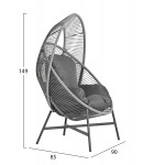 ΠΟΛΥΘΡΟΝΑ-ΦΩΛΙΑ RULER HM6506.01 ΓΚΡΙ ΜΕΤΑΛΛΟ-P.E.RATTAN-ΜΑΞΙΛΑΡΙΑ 90x85x154Υεκ