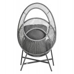 ΠΟΛΥΘΡΟΝΑ-ΦΩΛΙΑ RULER HM6506.01 ΓΚΡΙ ΜΕΤΑΛΛΟ-P.E.RATTAN-ΜΑΞΙΛΑΡΙΑ 90x85x154Υεκ