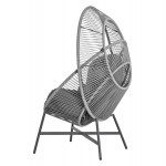 ΠΟΛΥΘΡΟΝΑ-ΦΩΛΙΑ RULER HM6506.01 ΓΚΡΙ ΜΕΤΑΛΛΟ-P.E.RATTAN-ΜΑΞΙΛΑΡΙΑ 90x85x154Υεκ