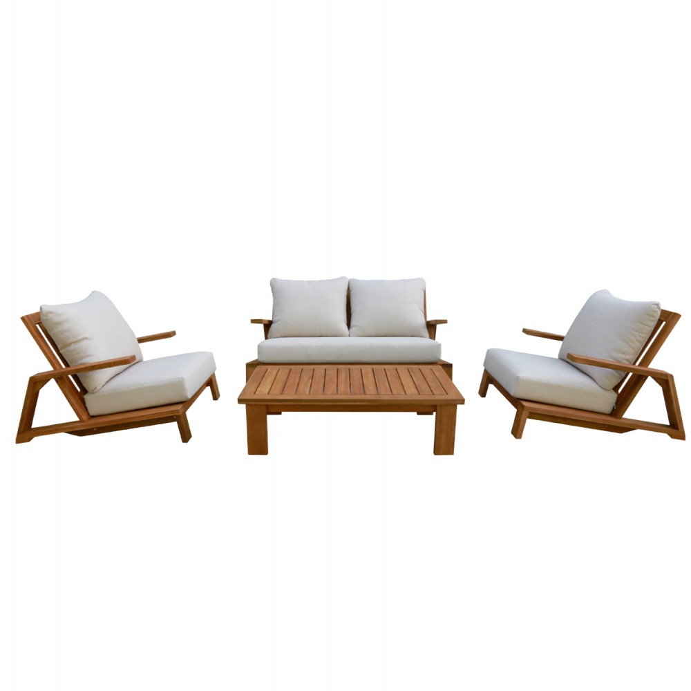 ΣΕΤ ΣΑΛΟΝΙ LOUNGE 4ΤΜΧ MIREX HM6521 ΞΥΛΟ ΑΚΑΚΙΑΣ--ΠΟΛΥΕΣΤΕΡΙΚΑ ΜΑΞΙΛΑΡΙΑ ΕΚΡΟΥ