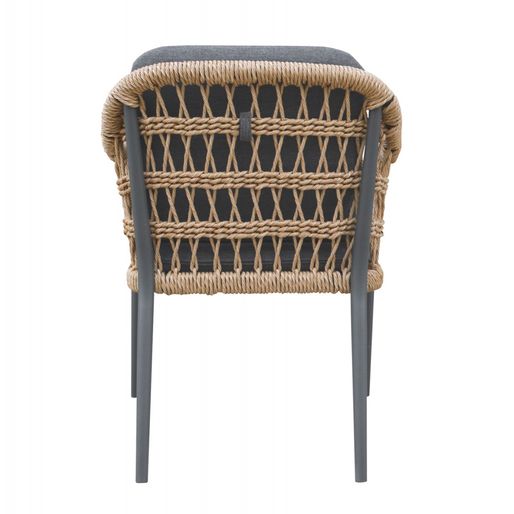 ΠΟΛΥΘΡΟΝΑ BOXER HM6556.01 ΑΛΟΥΜΙΝΙΟ & OLEFIN ΓΚΡΙ-TWIST WICKER 58x60x80Yεκ