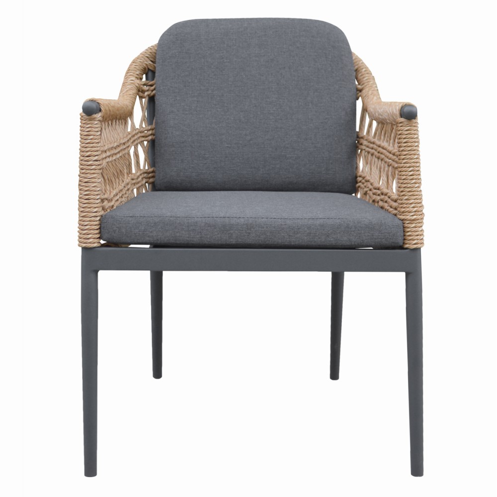 ΠΟΛΥΘΡΟΝΑ BOXER HM6556.01 ΑΛΟΥΜΙΝΙΟ & OLEFIN ΓΚΡΙ-TWIST WICKER 58x60x80Yεκ