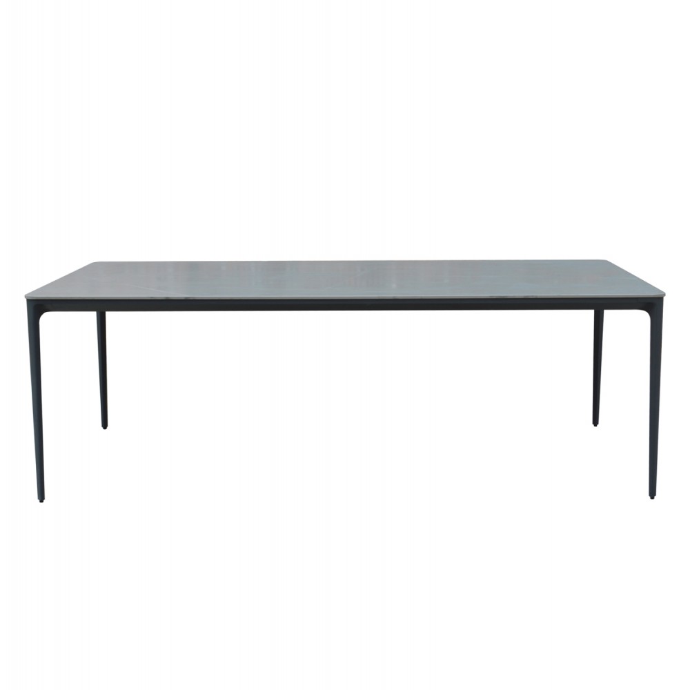 ΤΡΑΠΕΖΙ ΤΡΑΠΕΖΑΡΙΑΣ STAD HM6557.01 ΓΚΡΙ ΑΛΟΥΜΙΝΙΟ & SINTERED STONE TOP 180x90x74Υεκ