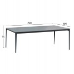 ΤΡΑΠΕΖΙ ΤΡΑΠΕΖΑΡΙΑΣ STAD HM6558.01 ΓΚΡΙ ΑΛΟΥΜΙΝΙΟ & SINTERED STONE TOP 220x100x74Υεκ