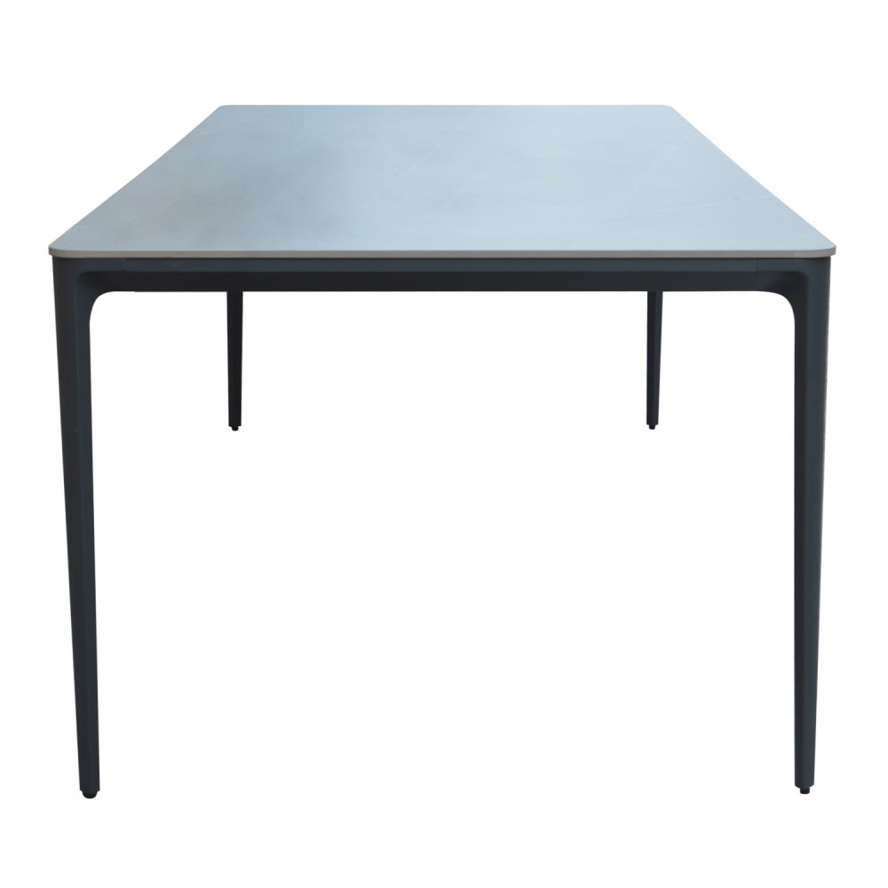 ΤΡΑΠΕΖΙ ΤΡΑΠΕΖΑΡΙΑΣ STAD HM6558.01 ΓΚΡΙ ΑΛΟΥΜΙΝΙΟ & SINTERED STONE TOP 220x100x74Υεκ