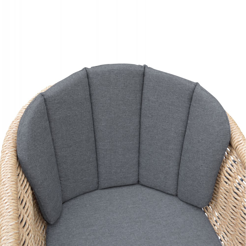 ΠΟΛΥΘΡΟΝΑ VICTUS HM6559.01 ΑΛΟΥΜΙΝΙΟ & OLEFIN ΓΚΡΙ-TWIST WICKER 60x62x76Yεκ