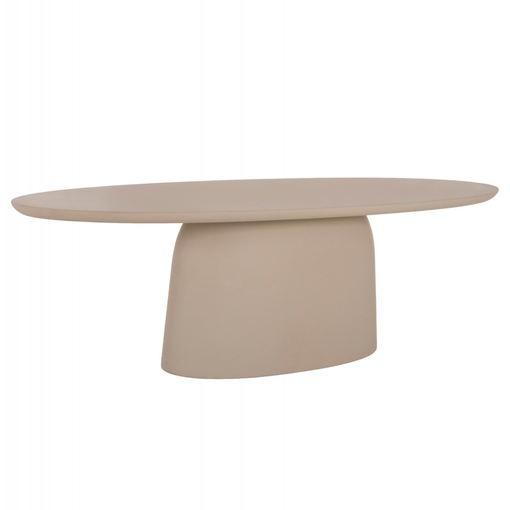 ΤΡΑΠΕΖΙ ΤΡΑΠΕΖΑΡΙΑΣ ΟΒΑΛ BRECCAN HM6576.02 ΜΠΕΖ FIBER CEMENT 200x100x75Υεκ.