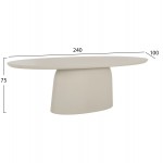 ΤΡΑΠΕΖΙ ΤΡΑΠΕΖΑΡΙΑΣ ΟΒΑΛ BRECCAN HM6577.02 ΜΠΕΖ FIBER CEMENT 240x100x75Υεκ.