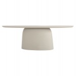 ΤΡΑΠΕΖΙ ΤΡΑΠΕΖΑΡΙΑΣ ΟΒΑΛ BRECCAN HM6577.02 ΜΠΕΖ FIBER CEMENT 240x100x75Υεκ.