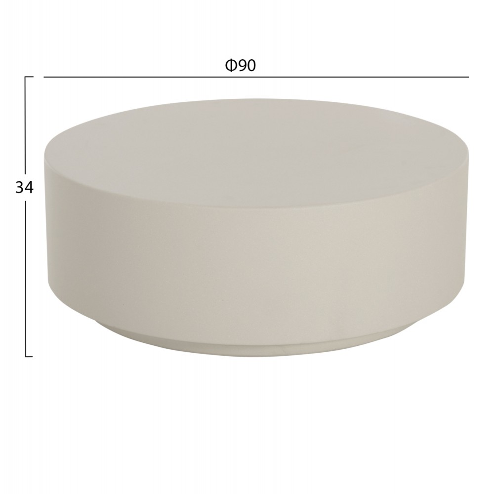 ΤΡΑΠΕΖΙ ΜΕΣΗΣ ΣΤΡΟΓΓΥΛΟ KYOKO HM6579.02 ΜΠΕΖ FIBER CEMENT Φ90x34Υεκ.