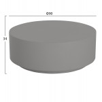 ΤΡΑΠΕΖΙ ΜΕΣΗΣ ΣΤΡΟΓΓΥΛΟ KYOKO HM6579.01 ΓΚΡΙ FIBER CEMENT Φ90x30Υεκ.