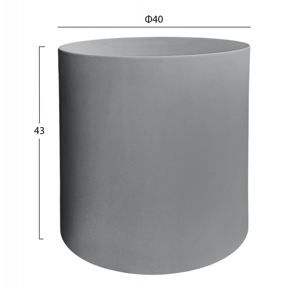 ΤΡΑΠΕΖΙ ΒΟΗΘΗΤΙΚΟ FIBER CEMENT ΣΤΡΟΓΓΥΛΟ KYOKO HM6592.01 ΓΚΡΙ Φ40x43Υεκ.