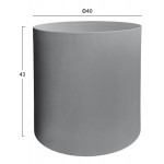 ΤΡΑΠΕΖΙ ΒΟΗΘΗΤΙΚΟ FIBER CEMENT ΣΤΡΟΓΓΥΛΟ KYOKO HM6592.01 ΓΚΡΙ Φ40x43Υεκ.