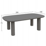 ΤΡΑΠΕΖΙ ΤΡΑΠΕΖΑΡΙΑΣ KIORA HM6597.01 ΓΚΡΙ FIBER CEMENT 200x100x75Υεκ