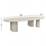ΤΡΑΠΕΖΙ ΤΡΑΠΕΖΑΡΙΑΣ FIBER CEMENT ΟΒΑΛ GLEN HM6598.02 ΜΠΕΖ 260x95x75Υεκ