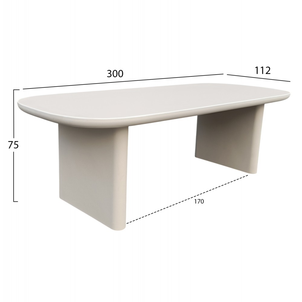 ΤΡΑΠΕΖΙ ΤΡΑΠΕΖΑΡΙΑΣ AZAMI HM6601.02 ΜΠΕΖ FIBER CEMENT 300x112x75Υεκ.