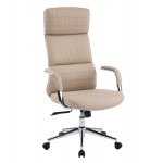 ΚΑΡΕΚΛΑ ΓΡΑΦΕΙΟΥ MEITE HM18353.02 ΜΠΕΖ PU ΔΕΡΜΑ--ΒΑΣΗ ΧΡΩΜΙΟΥ 66x71x127Υεκ