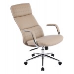 ΚΑΡΕΚΛΑ ΓΡΑΦΕΙΟΥ MEITE HM18353.02 ΜΠΕΖ PU ΔΕΡΜΑ--ΒΑΣΗ ΧΡΩΜΙΟΥ 66x71x127Υεκ