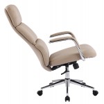 ΚΑΡΕΚΛΑ ΓΡΑΦΕΙΟΥ MEITE HM18353.02 ΜΠΕΖ PU ΔΕΡΜΑ--ΒΑΣΗ ΧΡΩΜΙΟΥ 66x71x127Υεκ